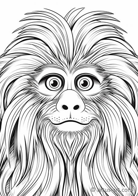 Cute Tamarin monkey Coloring Page